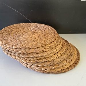 Natural Woven Water Hyacinth Placemats - Set of 12